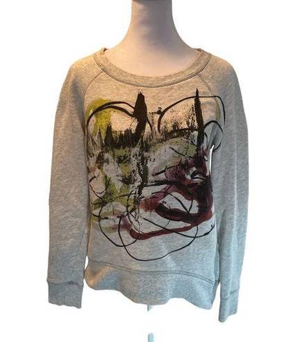 Proenza Schouler Neiman Marcus Gray Graffiti Paint Splatter Soft Sweatshirt S