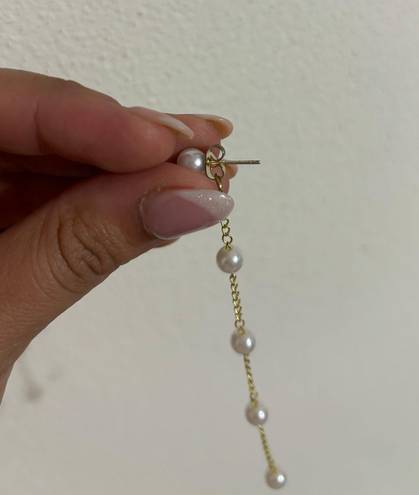 Anthropologie Gold Pearl Drop Earrings