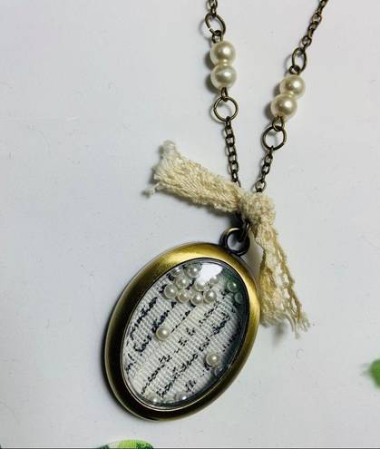 Poetry  Pearls & Lace Gold Necklace New