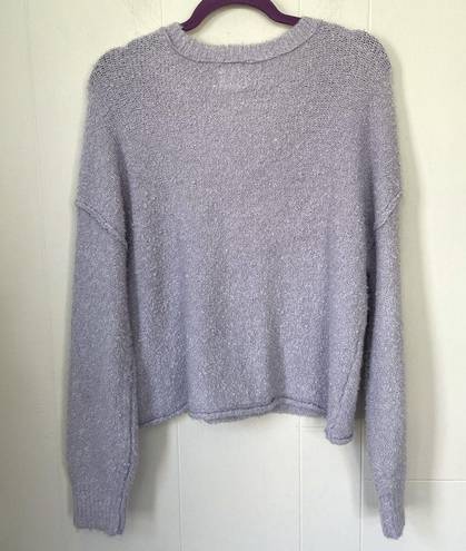 Hippie Rose  Lavender Purple Round Neck SOFT Cozy Sweater ~ Shorter Crop ~ Size L