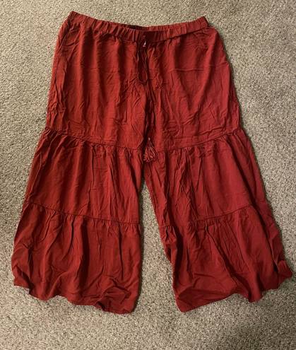 Flowy Hippie Pants Red Size 3X