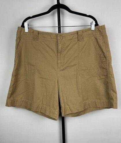 Krass&co Lauren Jeans . Tan Khaki 100% Cotton Cargo Shorts Size 16