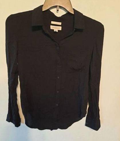 Treasure & Bond  Black Button Up Long Sleeve Classic Sz S