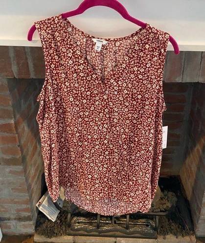 Sonoma NWT  Paisley Floral Red Tank size Medium Brand New