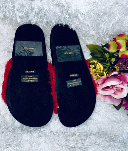 Bamboo Faux Fur Slides