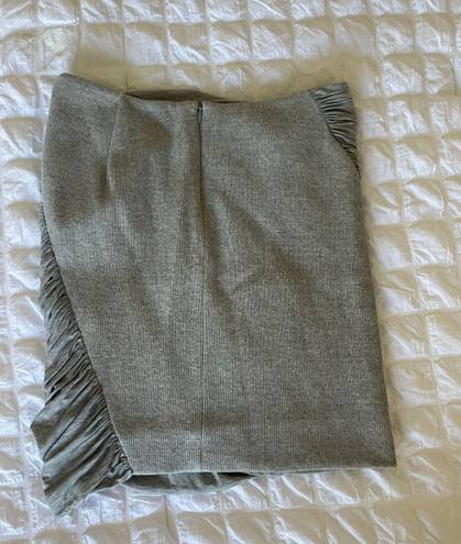 Rag and Bone  Gray Knit Ruched Mini Skirt