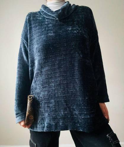 J.Jill ★ Women’s Cowl neck Velvet looking Sweater - Navy Blue ★