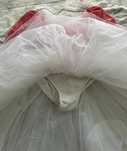 Wish A  Come True Appalachian Spring White Tutu Lace Up Red Gingham Dance Ballet Dress, size S