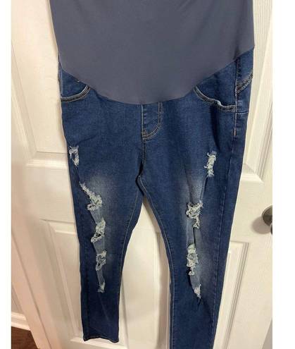 Maacie Over Belly Skinny Ripped Maternity Jeans Size M New With Tags Size M