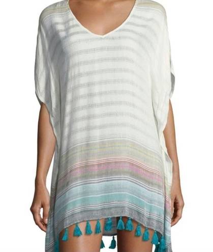 PilyQ  Copper Adriana Tassel Tunic multi-stripe swim coverup NWT