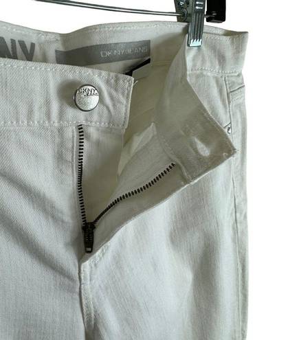 DKNY  White Soho Skinny Lightweight Cropped Denim Jeans Pockets Size 8