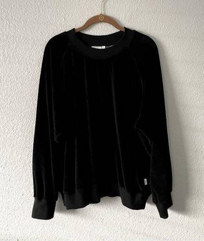 Good American  Black Velvet Sweatshirt Top