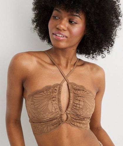 Aerie Hibiscus Lace Halter Bralette Brown Size XL - $30 (25% Off Retail)  New With Tags - From Jenna