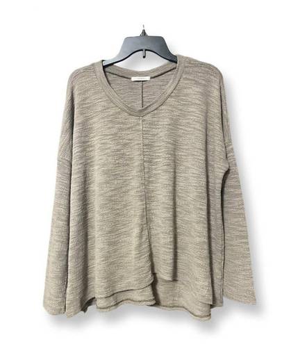 Cherish Womens Pullover Sweater Gray Marled Long Sleeve V Neck Boxy Knit S