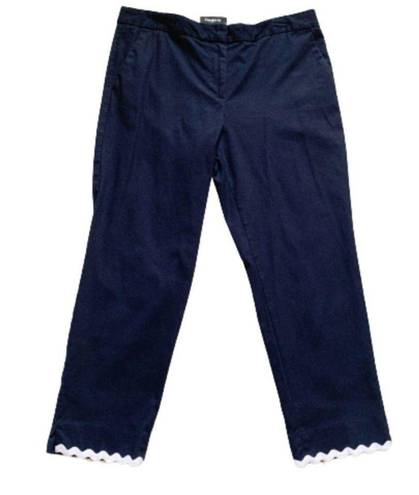 Talbots  Crop Pants Pique Rick-Rack Navy Slim Crop Pants Size 10