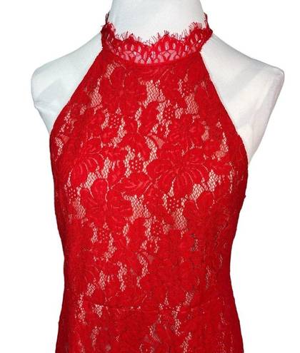 Sans Souci  Red Lace Halter Sleeveless bodycon Dress Size XL