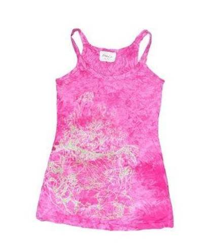 Gypsy 05  Women's Pink Tye Dye Tank Top Cotton Graphic Size Medium