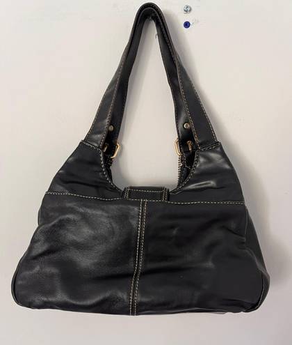 Black Soft Leather Buckle Bag Purse