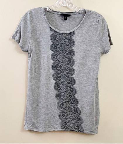 Jason Wu  by Target Gray with Black Lace Print Top