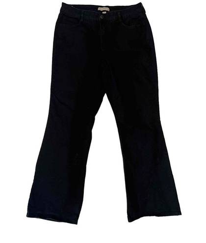 Laura Ashley  Women's Black 5-Pocket Zip Fly Straight Leg Cotton Blend Jeans  14W