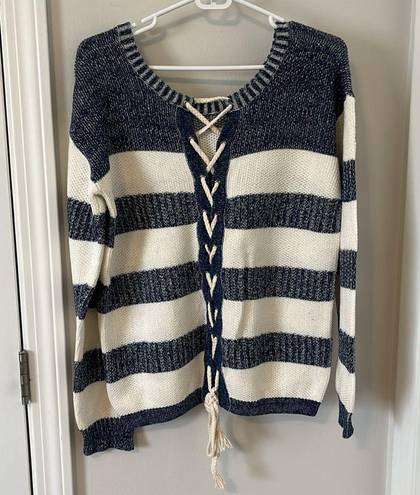 Vintage Havana  blue and white stripped sweater