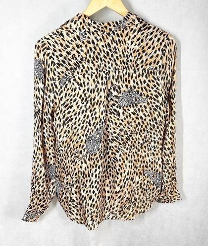 L'AGENCE L’AGENCE Cheetah Print Long Sleeve Silk Top Size XS