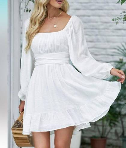 Long sleeve white dress Size L