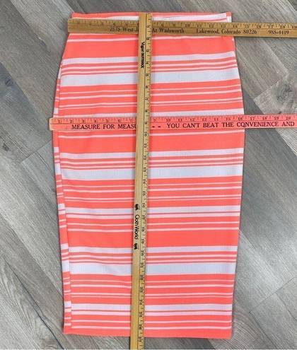 Brat Star  Neon Striped Pencil Skirt Small White Pink