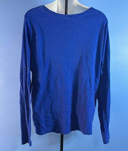 White Stag  Blouse Royal Blue Long Sleeve Size XXL