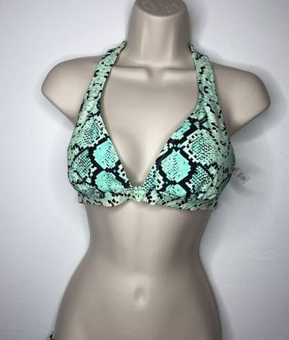 Radio Fiji  Mint Tiffany Green Snake two piece bikini set  swimsuit size M New