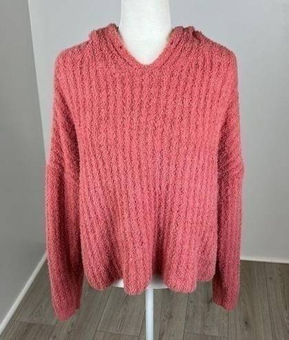 SO  Pink Sherpa Like Pullover Sweater Size Large