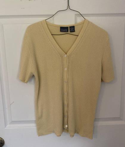 Hillard & Hanson Yellow Sweater Shirt Sleeve Top