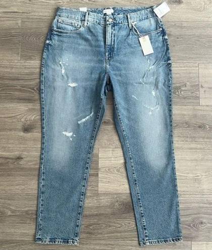 Good American NWT  Good Classic Jeans High Rise Distressed Indigo046 US 14/28"Ins