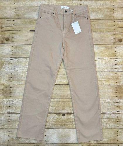 Carly Jean Los Angeles NWT  Chrissy High-Rise Straight Jeans Khaki