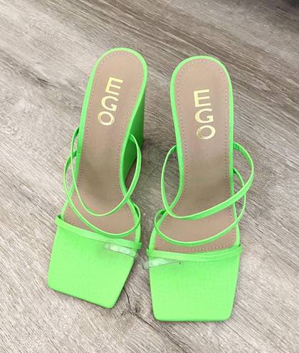 EGO NEW  neon block sandal heels size 6