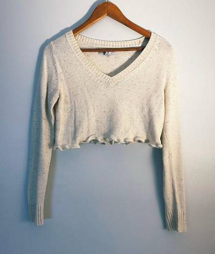 Reworked Cropped Knit Lettuce Hem Size M