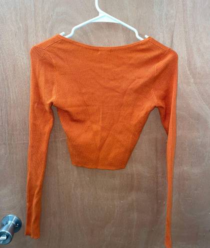 Garage Cropped Orange Long Sleeve