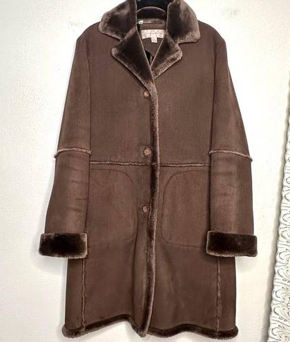 Jones New York Penny Lane Vintage Faux Fur Brown Coat Women’s Medium