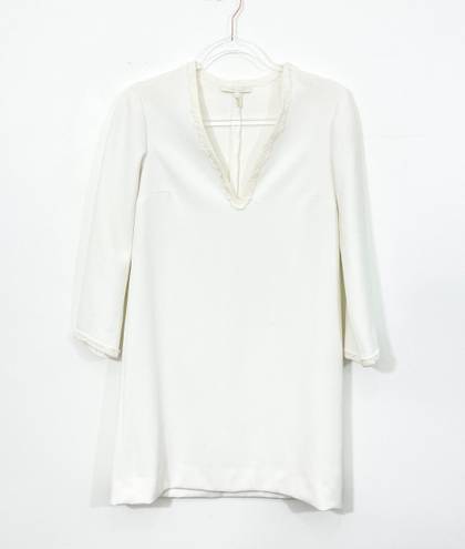 Maje Ivory Long Sleeve Mini Shift Dress