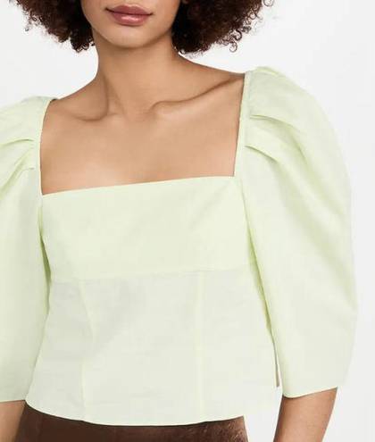 Vince NEW  Draped Square Neck Top in Honeydew