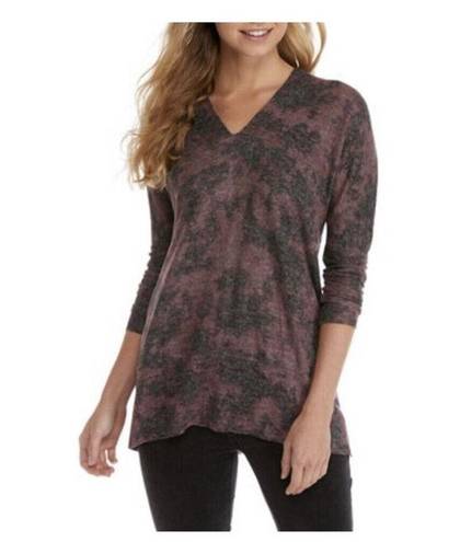 Chance or Fate  Junior's Hacci V Neck Tunic Shirt Size Medium Fall Feels Purple