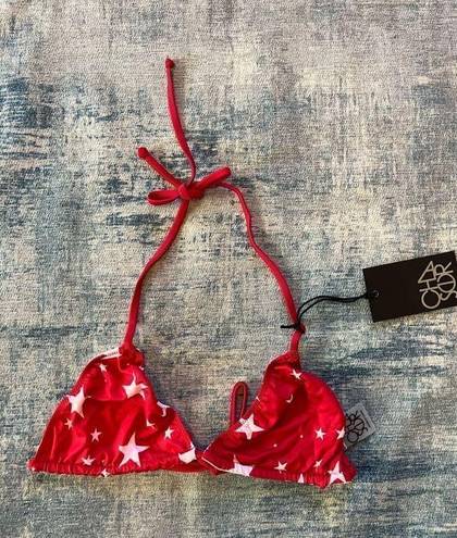 Chaser NWT!  Red White Star Triangle Halter Bikini Top Medium