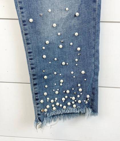 Pilcro and the Letterpress  Size 14 Hyphen Pearl Womens Jeans Beaded Fray Crop