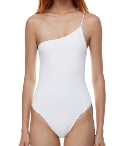 Babaton Aritzia  Women’s Size XS White Contour One-Shoulder Cami Bodysuit