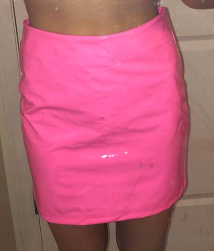 Amazon Hot Pink Faux Leather Skirt