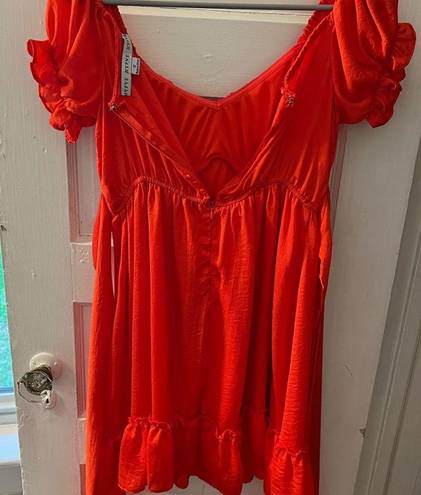 These Three Boutique Rosalina Ruffle Dress Red-Orange