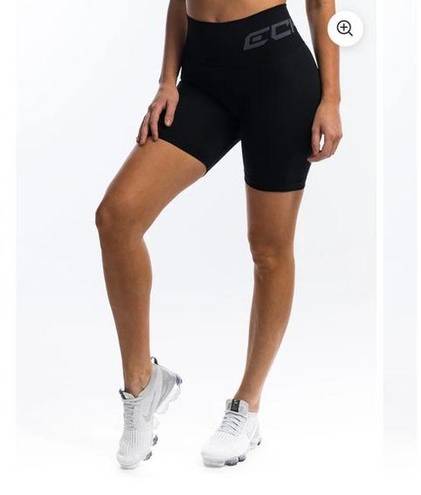 ECHT  Black Scrunch Arise Shorts Logo Gym