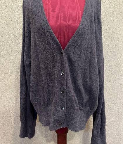 Full Tilt Cozy Button Womens Cardigan - Charcoal