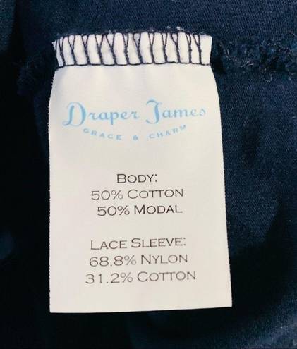 Draper James  Navy Lace Short Sleeve Tee Size S