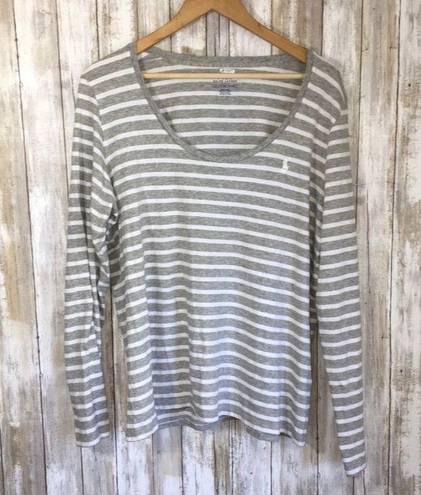 Polo Ralph Lauren Grey Striped Long Sleeve Tee